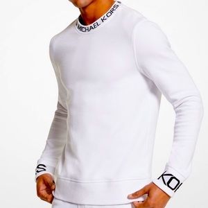 MICHAEL KORS MENS Logo Tape Cotton Blend Sweater New NWOT